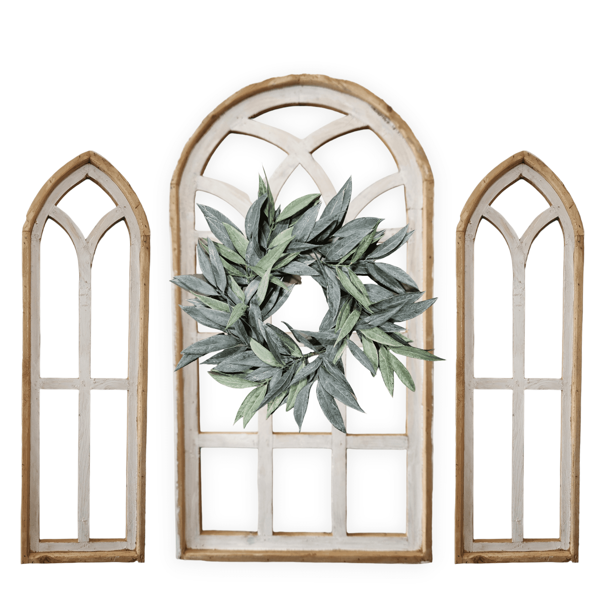 Set of 3 Farmhouse Wooden Paradise Window Collection- The Paradise Collection- Window Arches Farmhouse Wood Cathedrals wall windowsRanch Junkie
